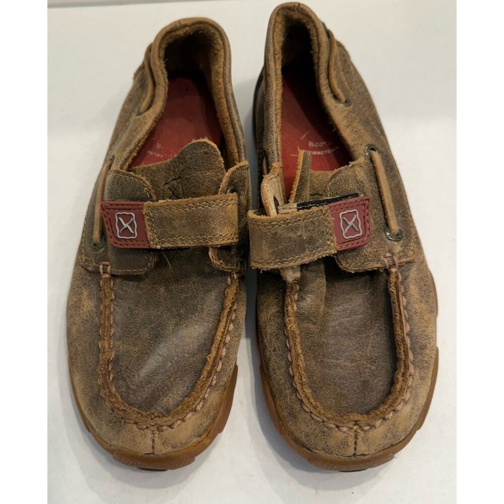 Twisted X Youth Driving Moc Chukka Loafer Brown Leather YDM0022 Size 2M